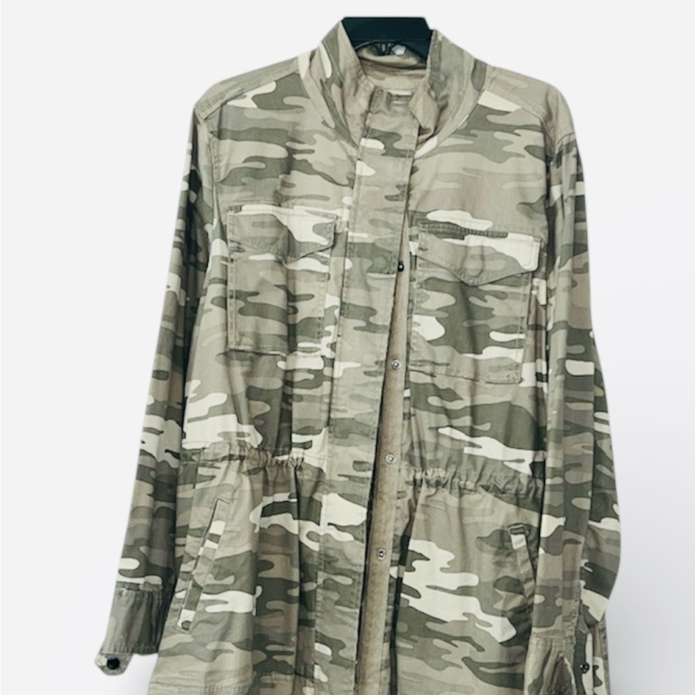 Style & Co. Women Green Camouflage Utility Jacket size 2 X